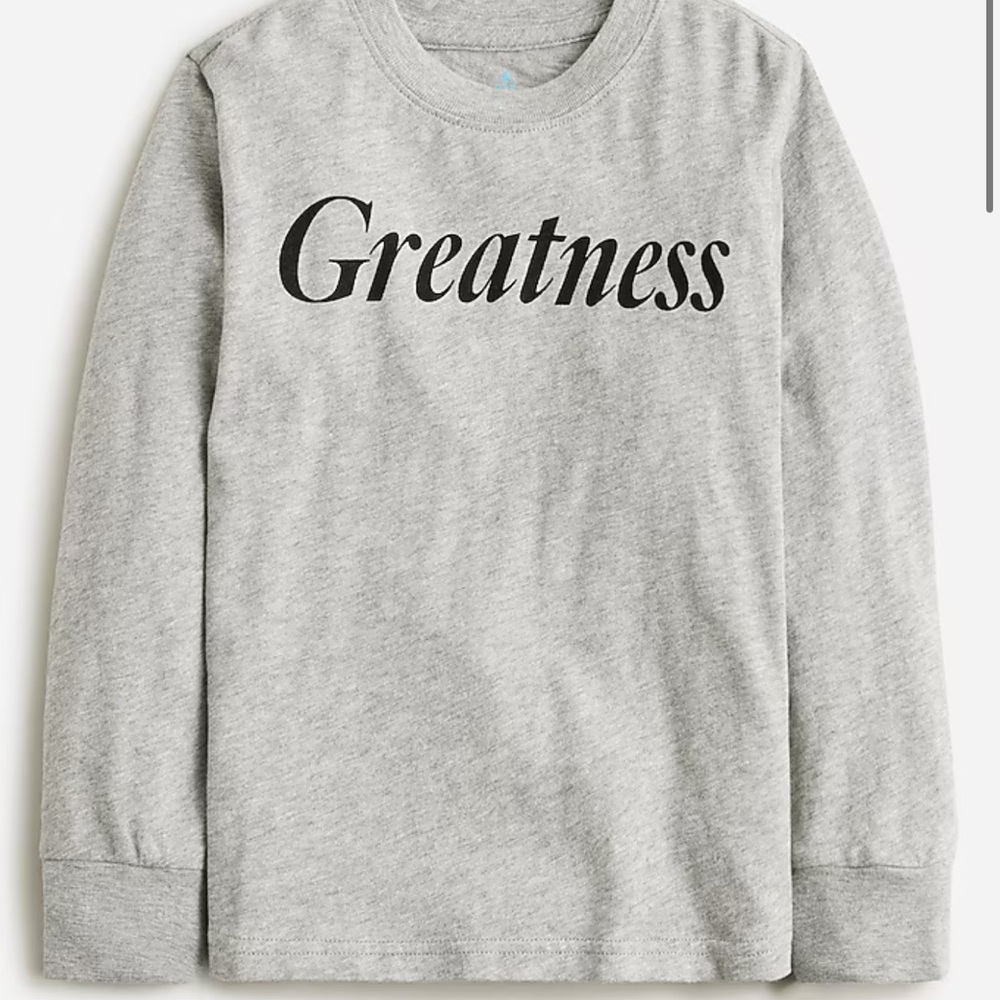Gray Crewcuts kids' long-sleeve "greatness" graphic T-shirt